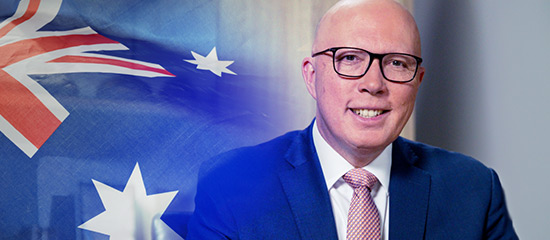 Peter Dutton at desk