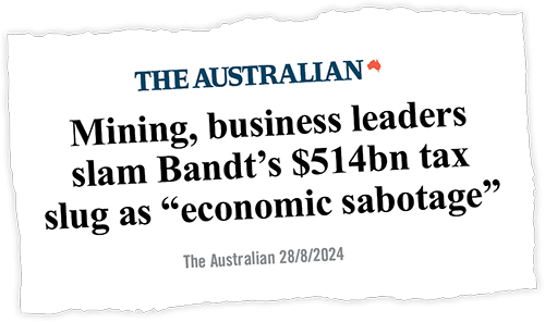 Mining, business leaders slam Bandt's $514bn tax slug as